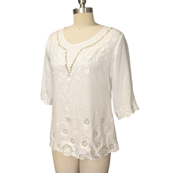 Solitaire Y2K 2000s Lace Top Size M White Romantic Victorian Cottage Whimsygoth - Picture 4 of 8